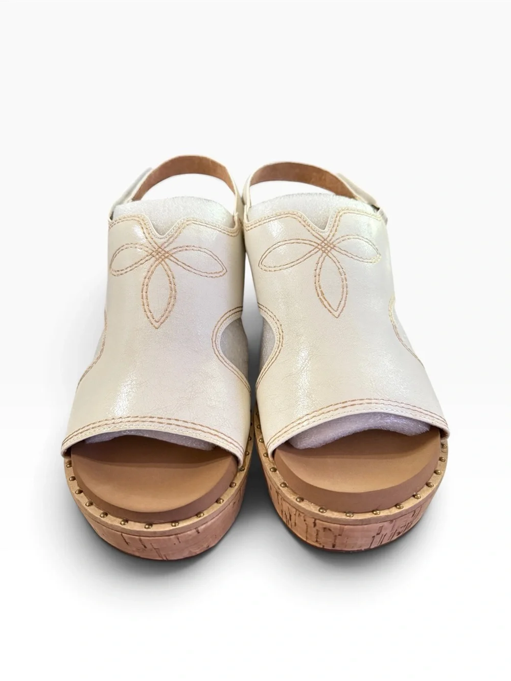 Corkys Darlin White Wedge Sandals Women’s Size 10 NIB